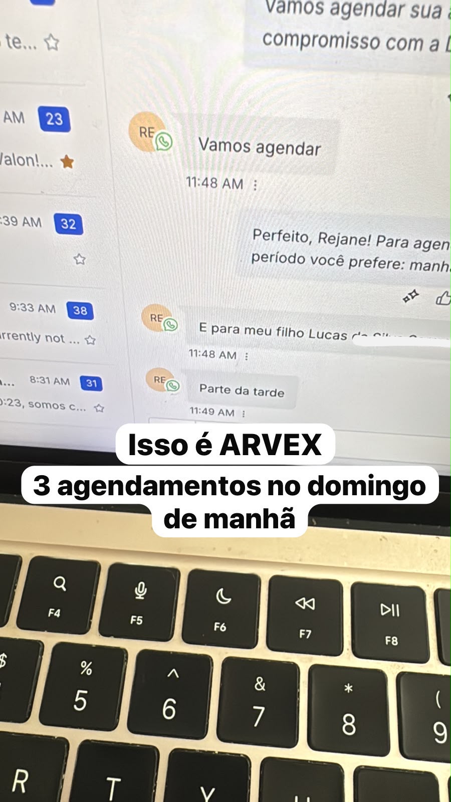 Conversa real com paciente dizendo Vamos agendar